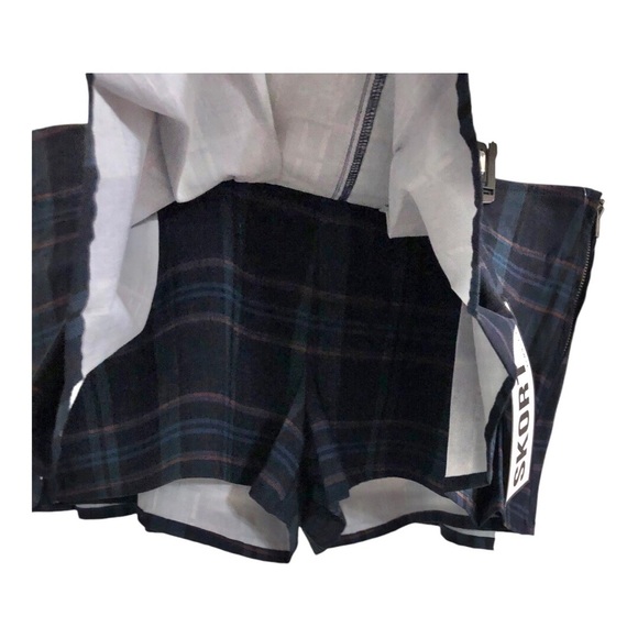 Almost Famous navy blue Plaid Pleated‎ Mini Skort size XL new - Picture 5 of 16